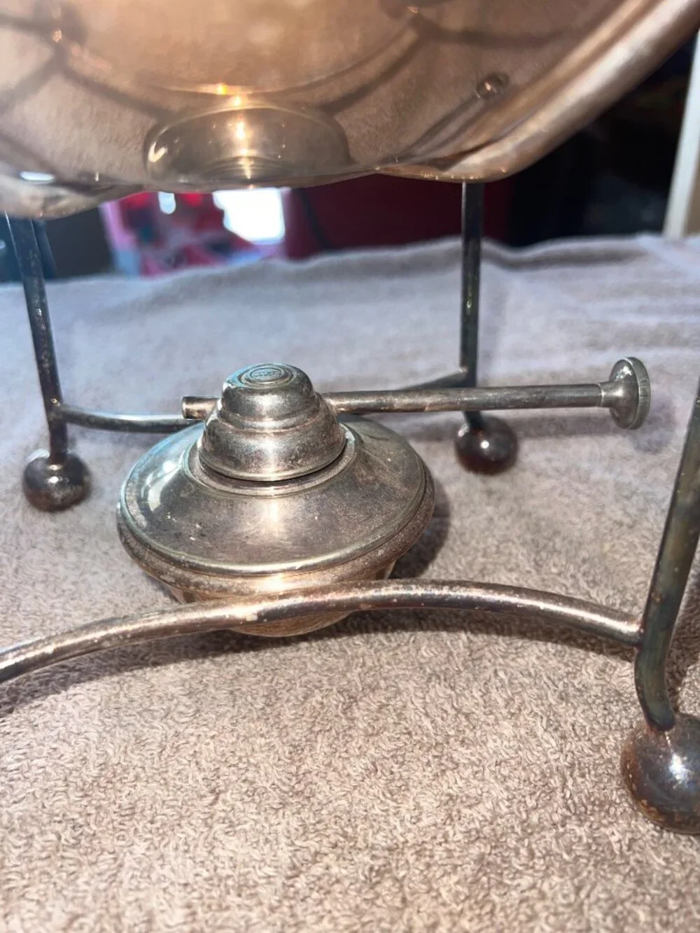 Antique Tilting Teapot With Stand Oil Warmer Silver-Plated Vintage Victorian